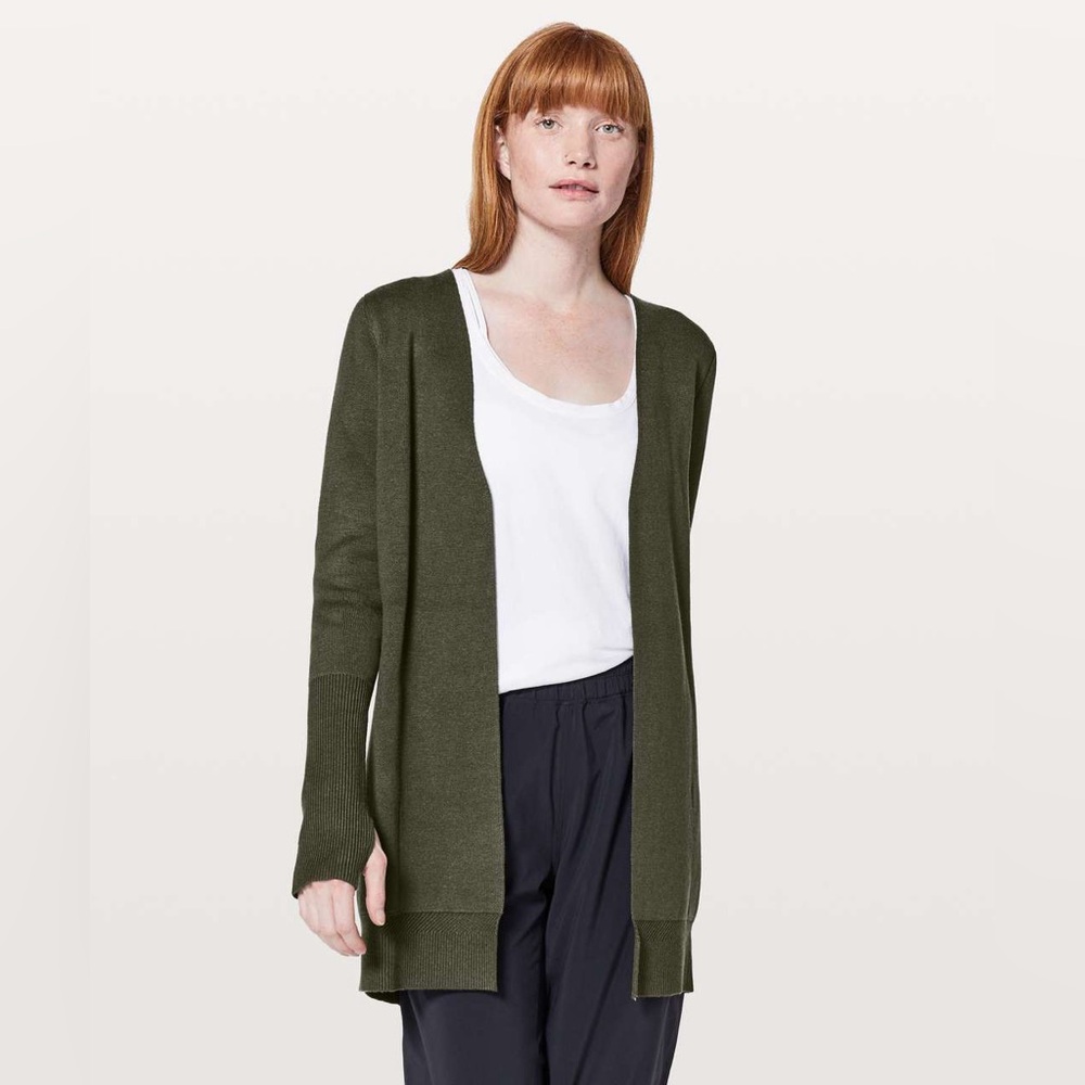 Lululemon City Street Cardigan in Camo Green 8 A14